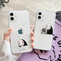 bandai creative spirited away no face man clear silicone mobile phone case for iphone 7 8plus xr xs xsmax 11 12 13 pro max case