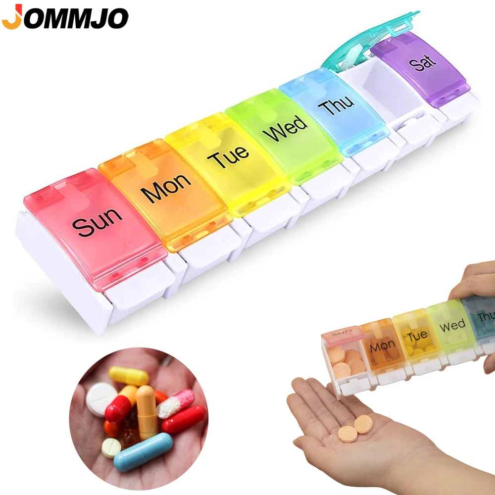 

1Pcs Weekly Pill Organizer Arthritis Friendly, BPA Free Travel 7 Day Pill Box Case to Hold Vitamins, Cod Liver Oil,Medication