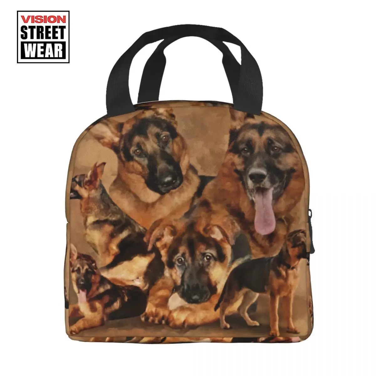

Kawaii German Shepherd Dog Lunch Box For Women Pet Lover Owner Thermal Cooler Food Insulated Lunch Bag School Children Student