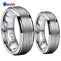 6mm 8mm men women wedding band classic tungsten ring stepped beveled finish i love you i know stamped comfort fit