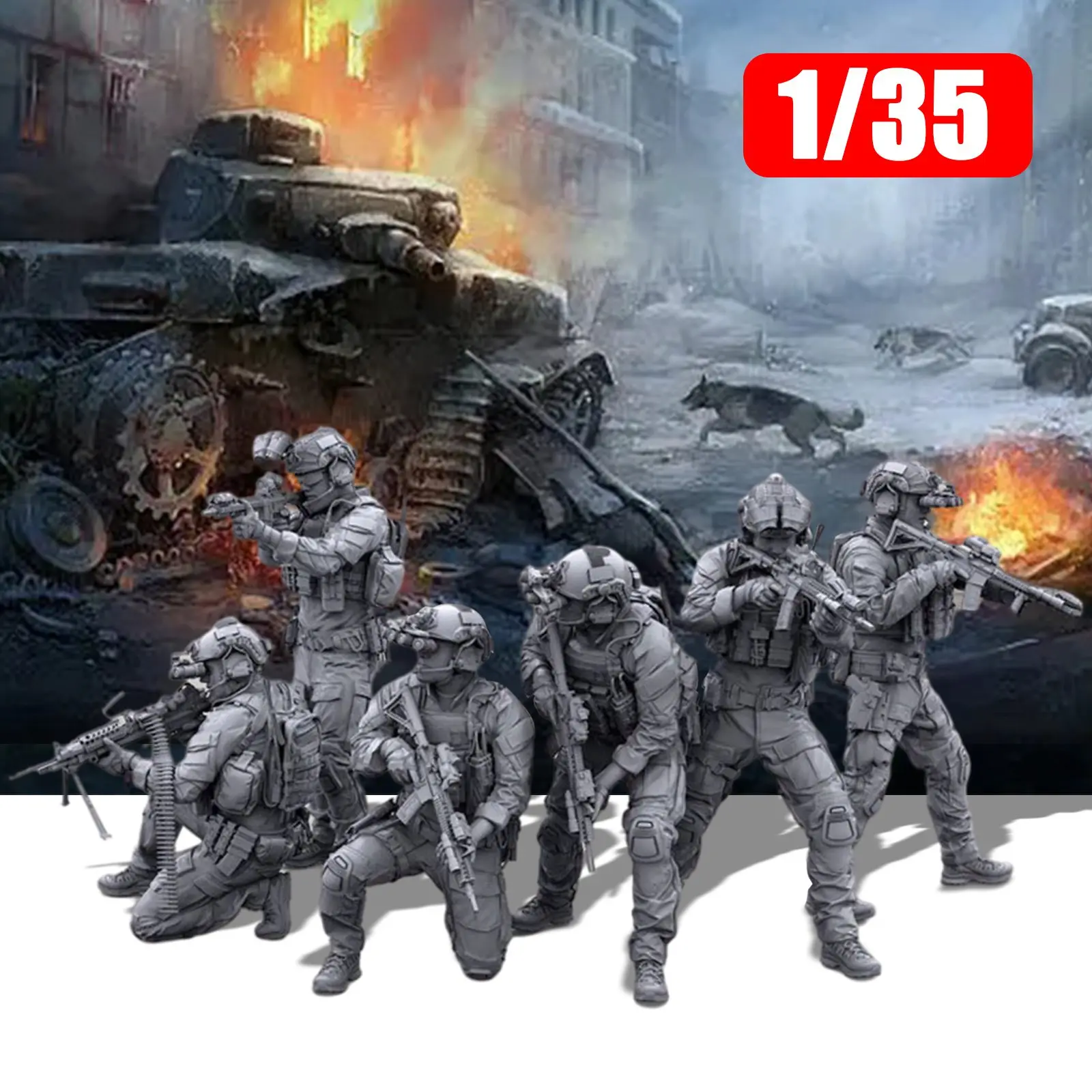 Новые фигурки из смолы 1/35 современные солдаты спецназа США 6 человек в