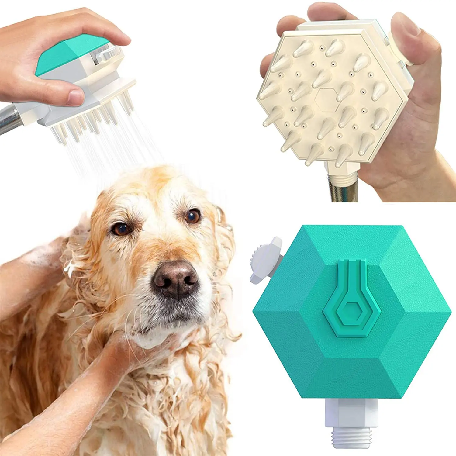 

Massage Bath Brush for Dog with Shampoo Box Pet Shower Sprayer Pet Dog Cat Grooming Bath Brush Comfortable Pet Massager Shower