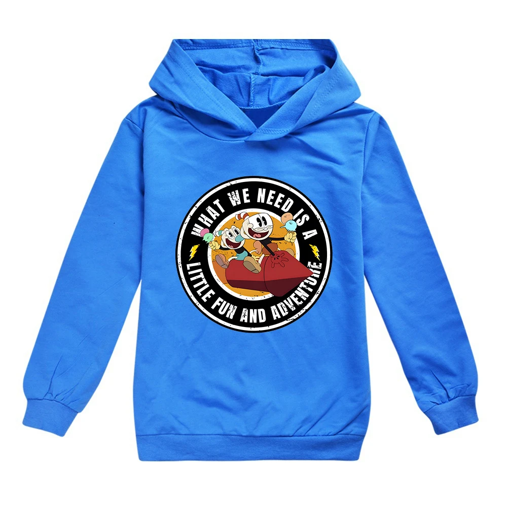 Kids Kawaii Cuphead Print Hoodies Children Clothing Baby Boys/Girls Clothes Long Sleeve Autumn Streetwears 100% Cotton 2-15Y