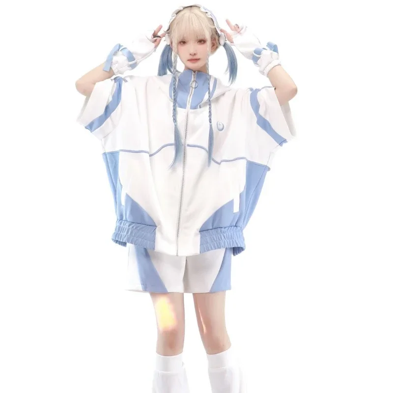 Женская свободная куртка Hikigawa повседневная спортивная контрастных цветов на