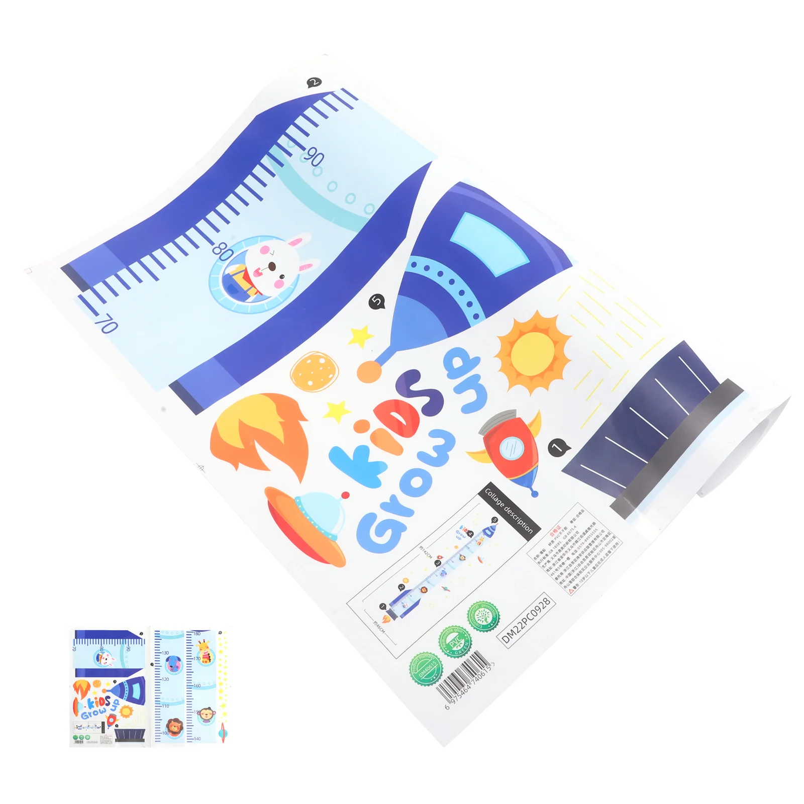 

Spaceship Height Chart Astronaut Spacecraft Wall Sticker Kids Measuring Ruler Decorative Growth Wall Ruler Human Growth Chart