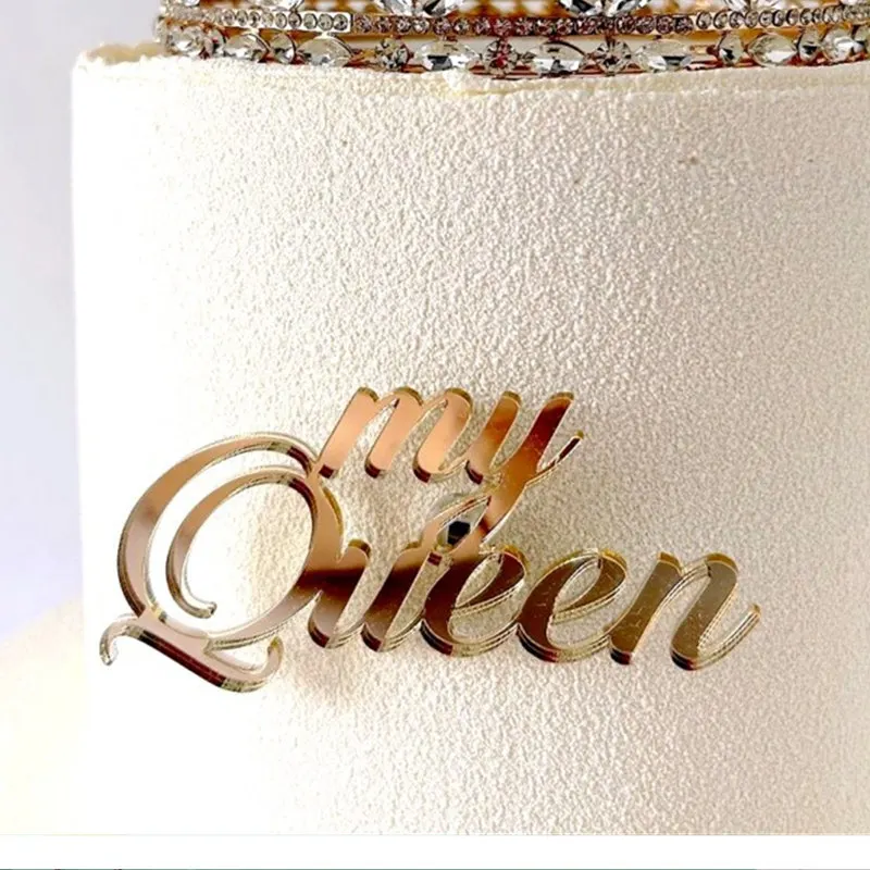 

Топпер для торта «Моя королева», украшение для торта, золотой акриловый женский топпер для торта «С Днем Рождения», принадлежности для выпечки, подарок для детского душа