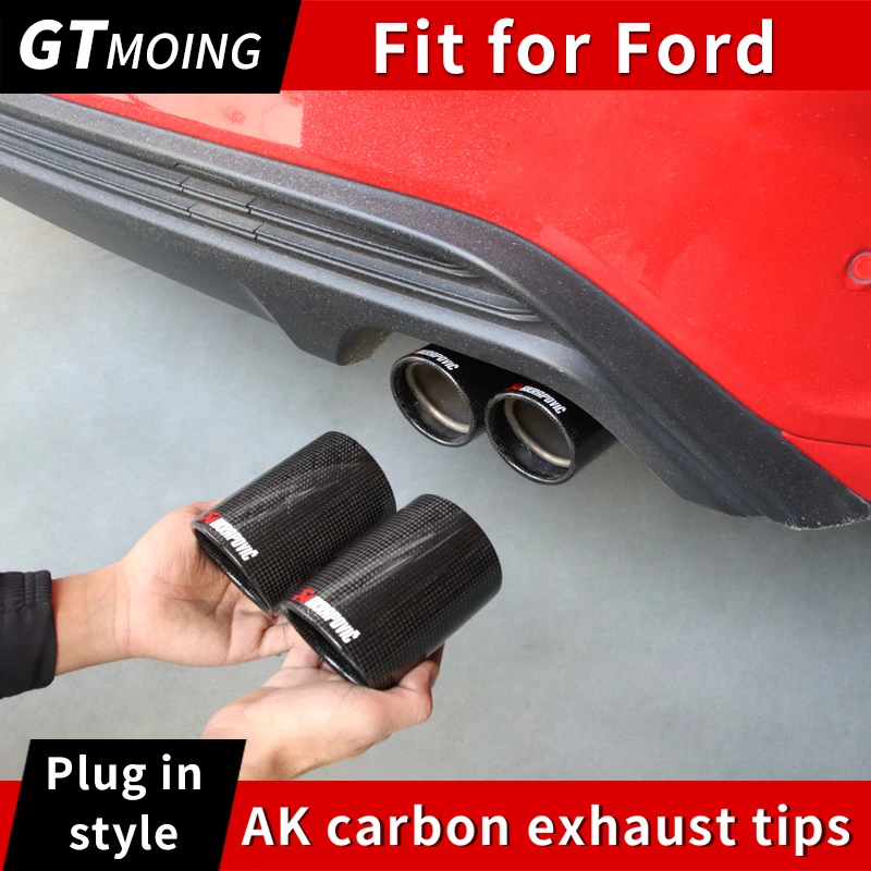 

2pcs Car Exhaust Tips Muffler Universal Carbon Fiber Tail Pipe for ford focus mk2 mk3 mk4 fiesta ranger Car Modified Accessories