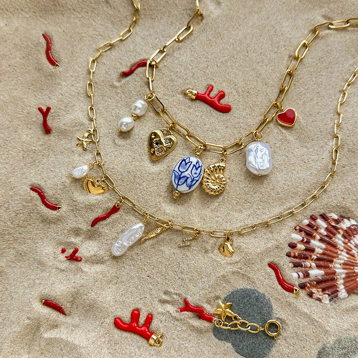 Красное капельное масло серия чили ожерелье браслет аксессуары сделай сам 18 К с