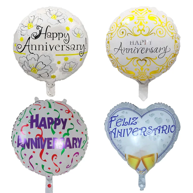 

50pcs Happy Anniversary Foil Balloons Wedding Anniversary LOVE Theme Birthday Air Inflatable Baloon Memorial Day Party Supplies