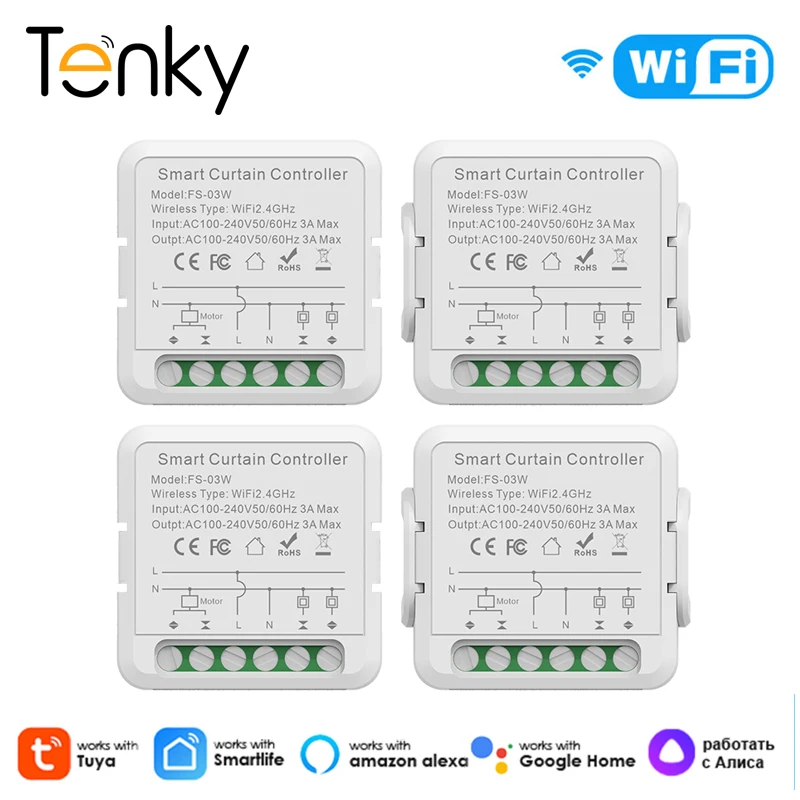 

Tuya WiFi Smart Curtain Switch Timer For Roller Shutter Blind Motor Rolling Shutter Doors Support Smart Life Alexa Google Home