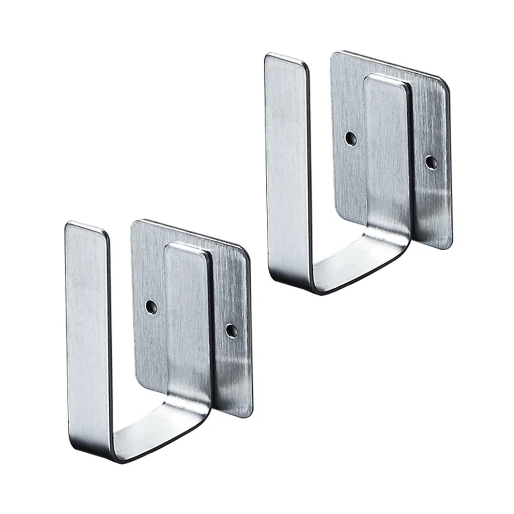 

1 Pair of Wall-mounted Storage Racks Stainless Steel Pan Lid Holders for Home Use