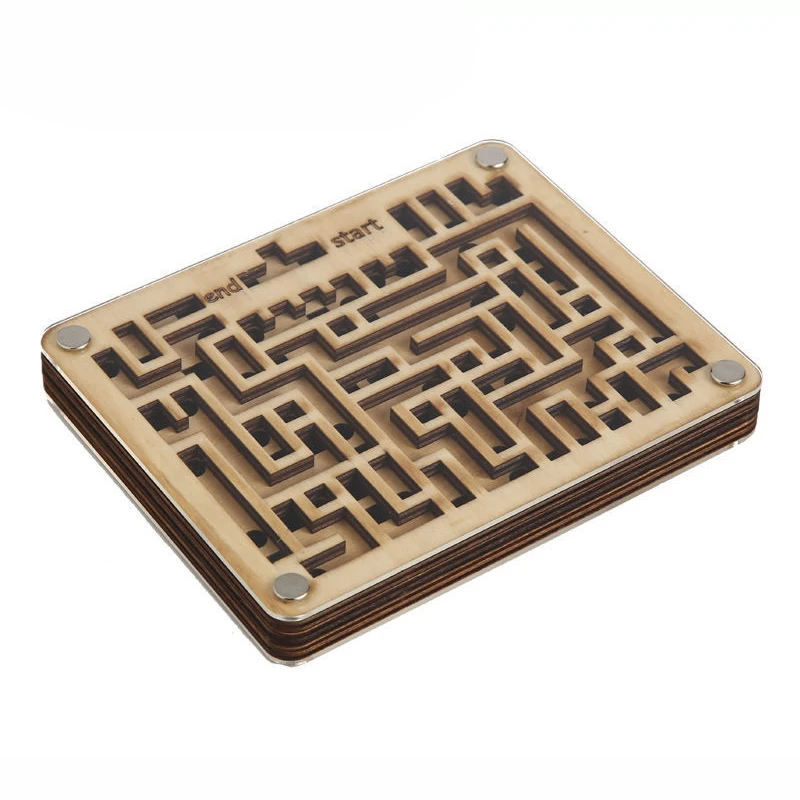 

Two Layers 3D Wooden Maze Puzzle Challenging Mind Anti Stress Labyrinth Magic Puzzles Game for Adults Child