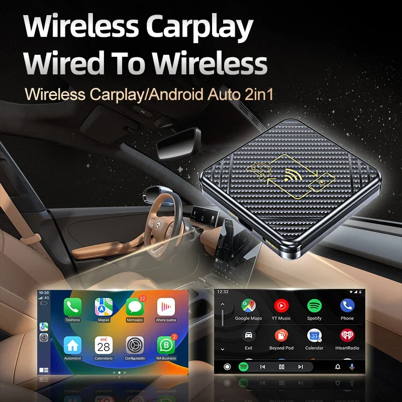 Фото Проводной к беспроводному адаптеру Carpay Bluetooth WiFi Carplay и Android Auto Box для автомобильного радио с проводной коробкой Carplay для Audi Q3 8U F3 №2