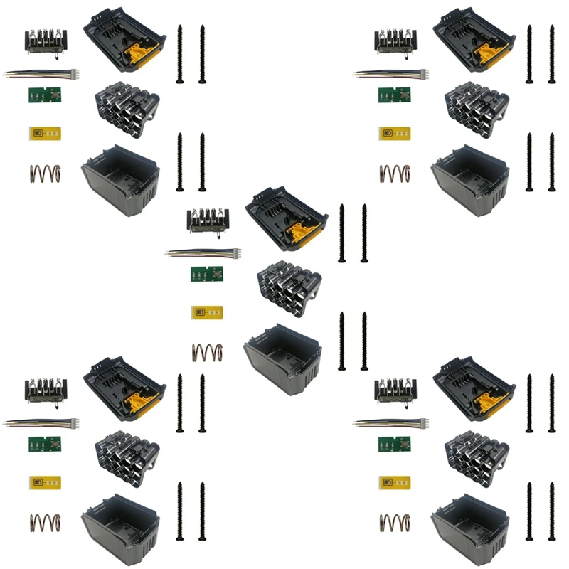 

5X DCB200 15X18650 литий-ионный аккумулятор, пластиковый стандартный корпус для Dewalt 18 в 20 в DCB203 DCB204