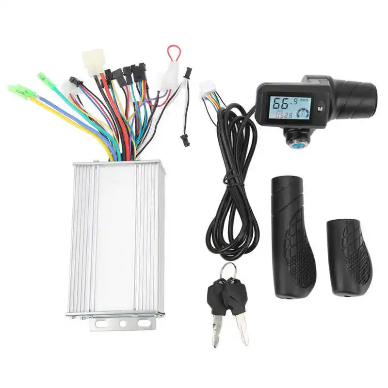 Bike Controller LCD Panel Handle Electric Bike Controller Kit Sensitive Control 36V 48V 500W for 22.5mm Handlebar