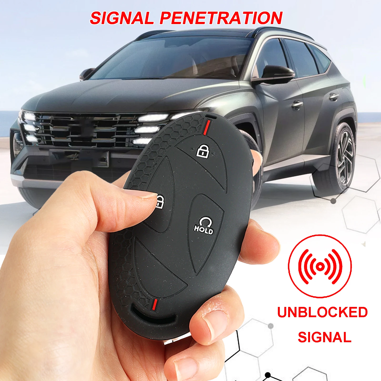 

Силиконовый пульт дистанционного управления, кольцо, защитная крышка 5 7 кнопок для Hyundai Tucson Elantra Santa Fe Ioniq 5 6 Kona Electirc 2024 2025