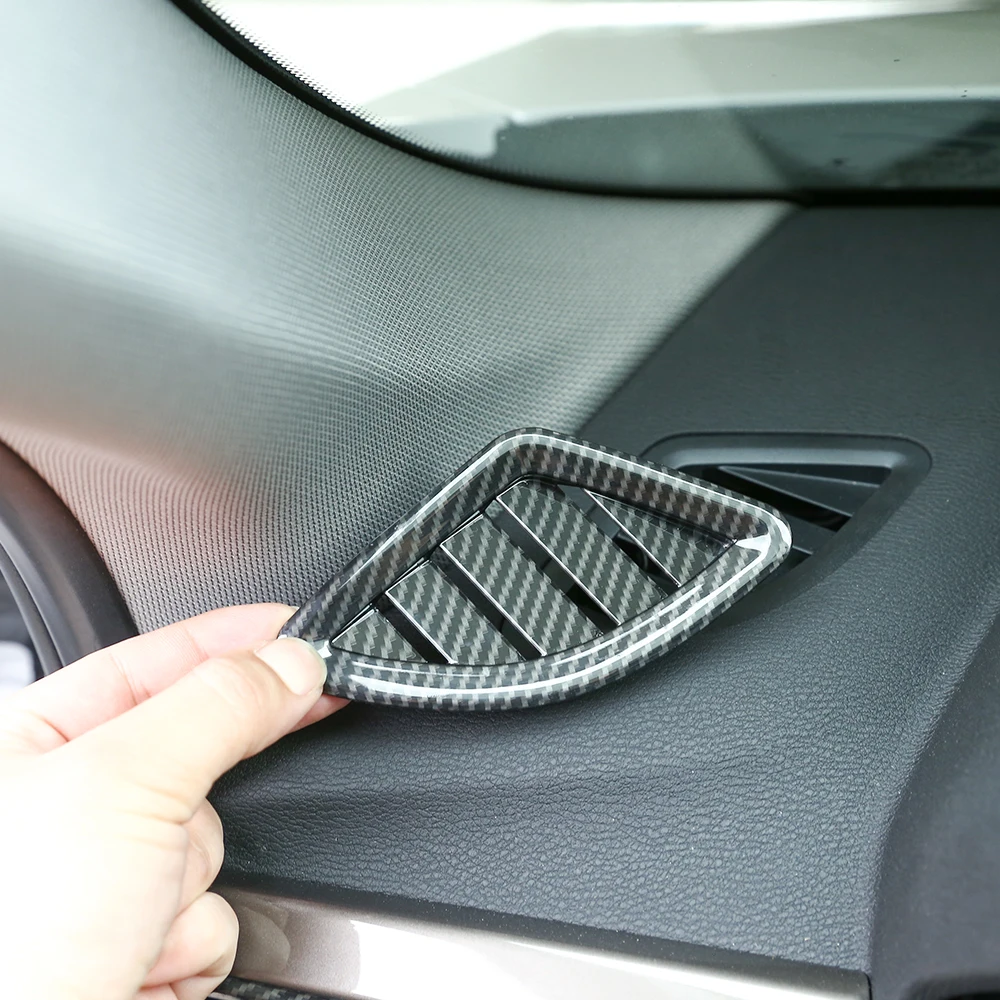 

2 шт. для BMW X1 F48 2016-2019 углеродное волокно ABS хром приборная панель выходное отверстие переменного тока крышка отделка для BMW X2 F47 2018 автомобильные аксессуары