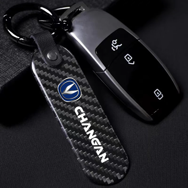 

Автомобильный брелок для ключей, роскошный металлический брелок из углеродного волокна для Changan CS75 PLUS CS95 CS35 alsvin CS15 CS55, автомобильные аксессу...