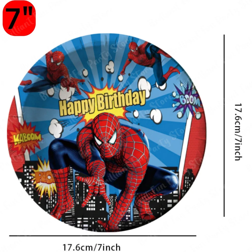 

Одноразовые бумажные тарелки Marvel Человек-Паук 7"/9"