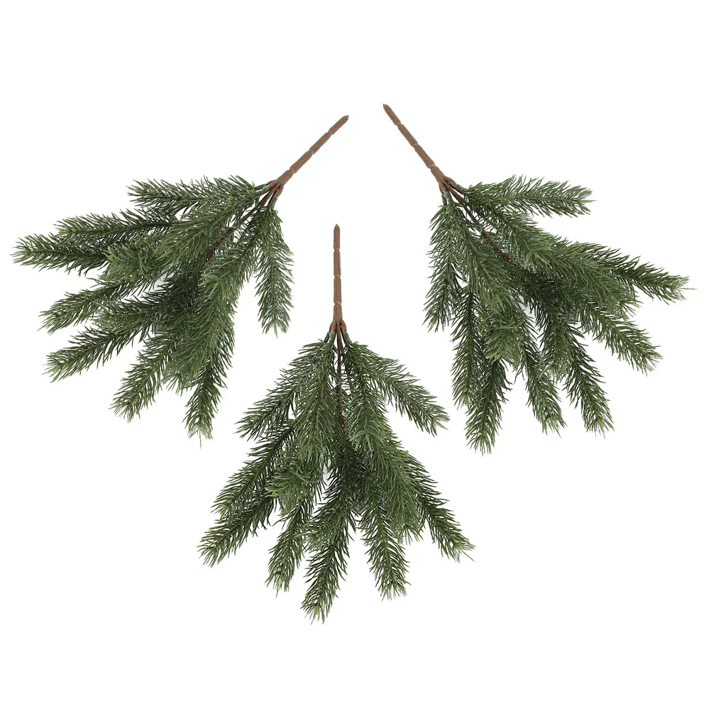 

Artificial Christmas Picks Green Pine Needles Stems Tree Filler Branches Holiday Winter Garland Greenery Flower Bushes