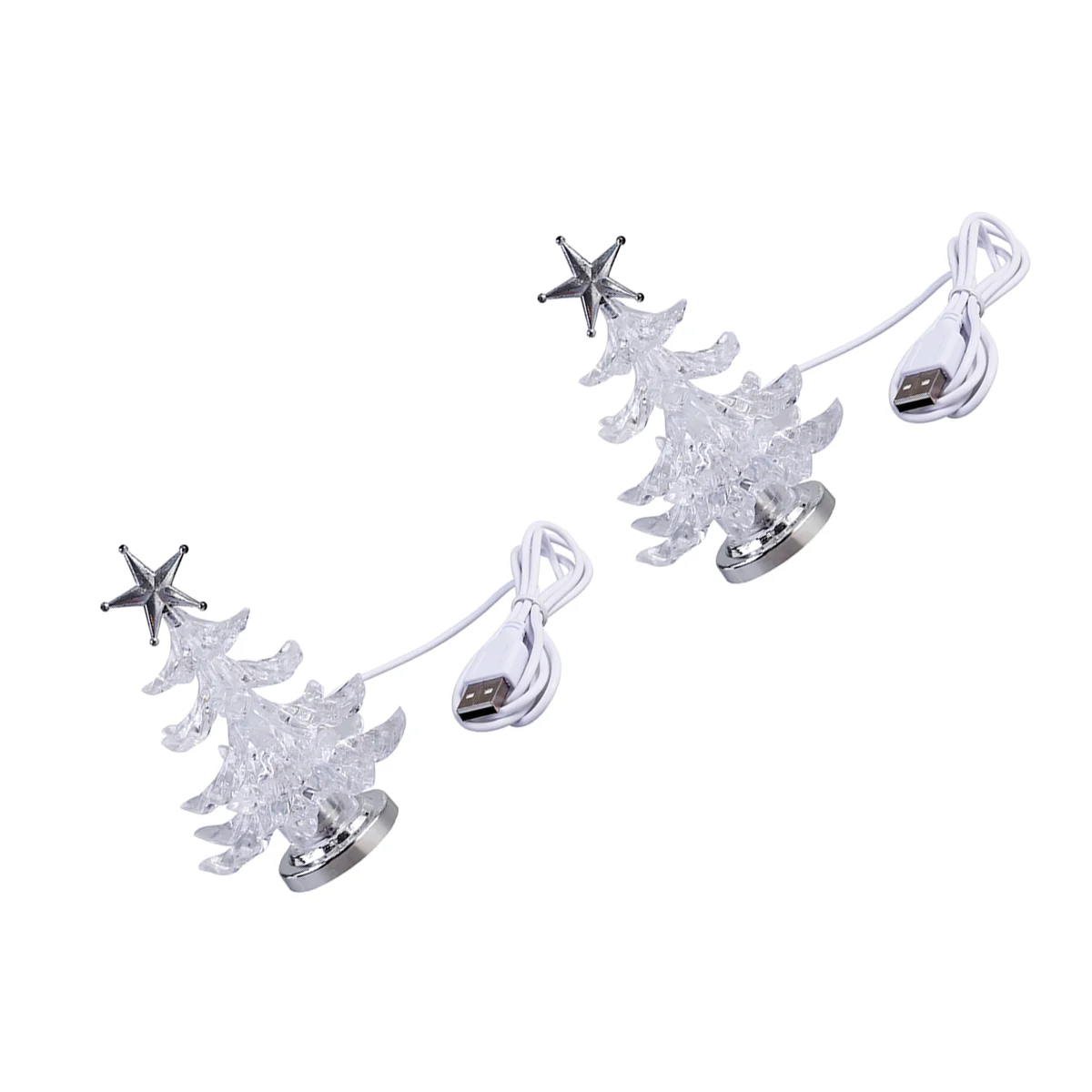 

2pcs Xmas Tree Shape Night Funny Creative Desktop Table Lamp for Bedroom Home