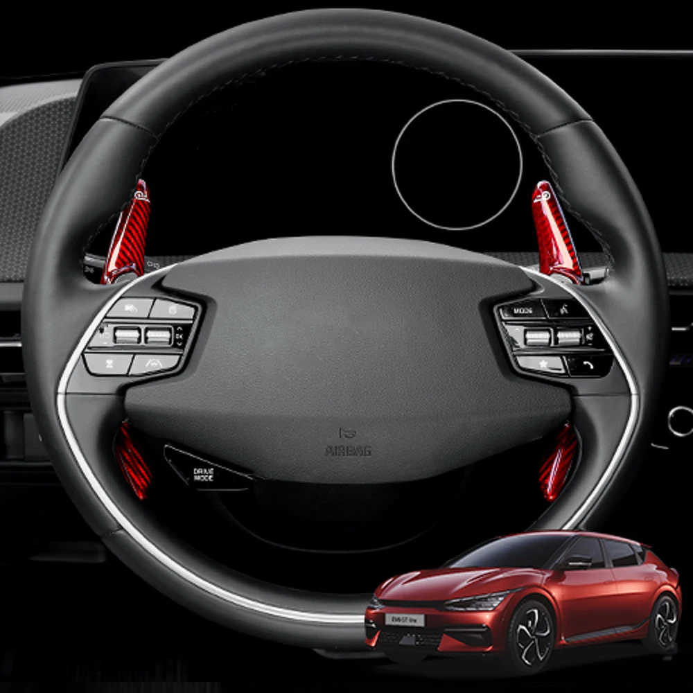 

2 шт., переключатель рулевого колеса из углеродного волокна для KIA EV6