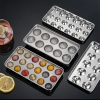 304 stainless steel ice ball maker 1018 grid ice ball mold tray cocktail whiskey ice cube trays for home bar kitchen tool