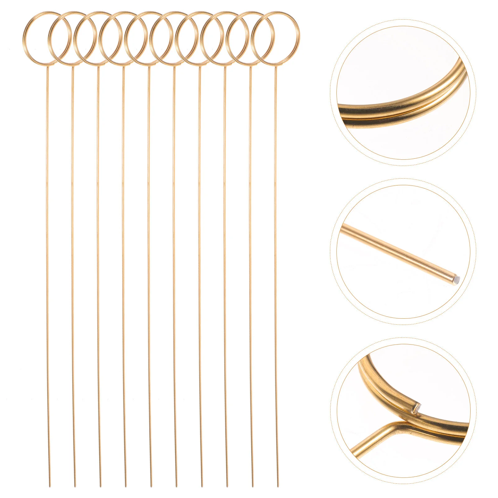 

10 Pcs Gift Metal Trim Floral Cards Pick Wrapping Paper Photo Holder Golden Flower Clips Place Holders Table Number Office