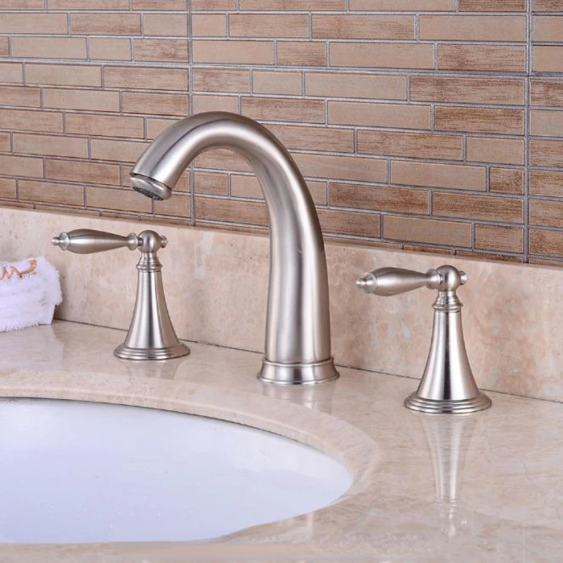 

luxury face deck mounted mixer taps classic gold plated designer 3 hole classic split basin faucet