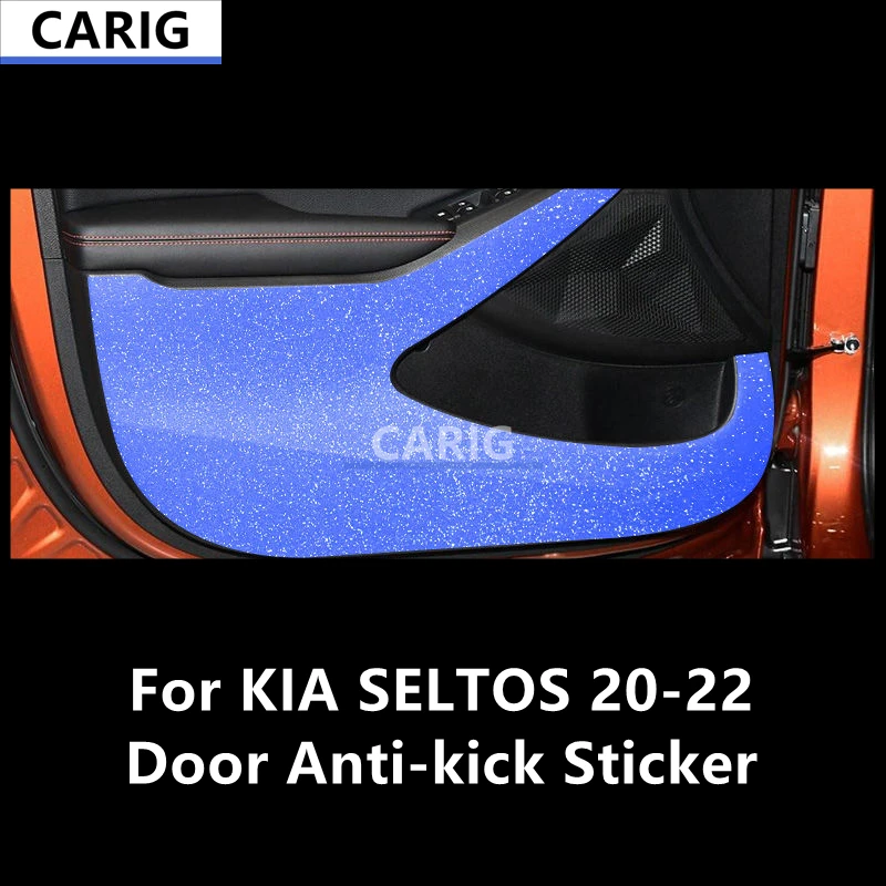 

For KIA SELTOS 20-22 Door Anti-kick Sticker Modified Carbon Fiber Pattern Interior Car Film Accessories Modification