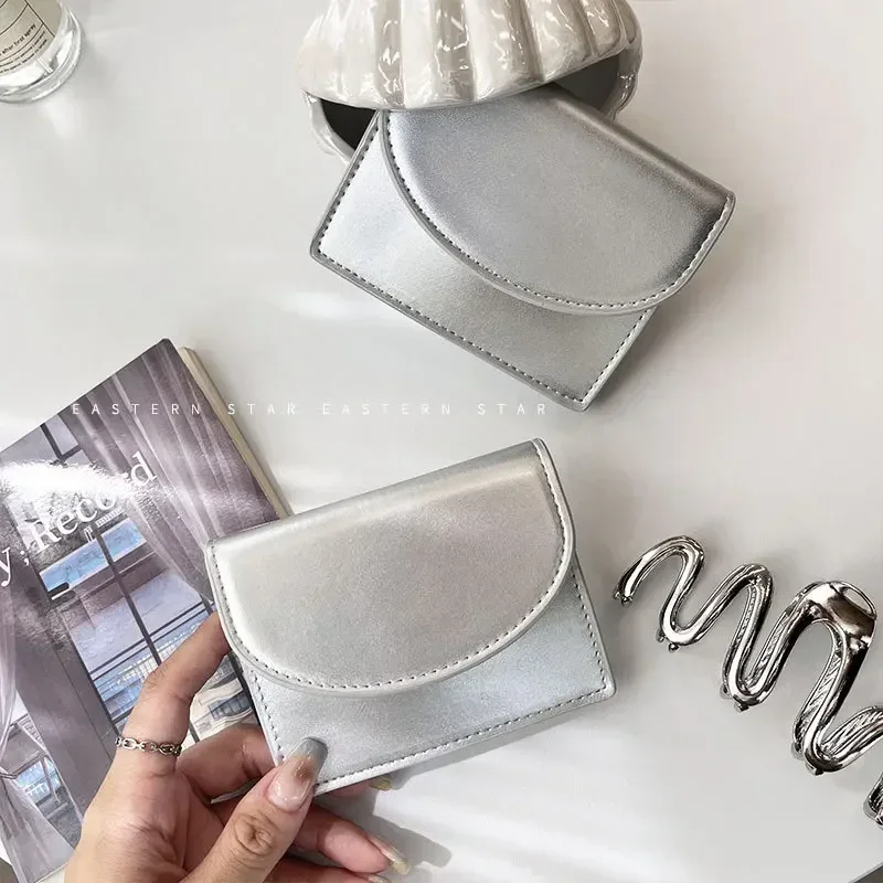 Простой Серебряный Кошелек Для Монет Xgnvpy Студенческий Женский Держатель Карт