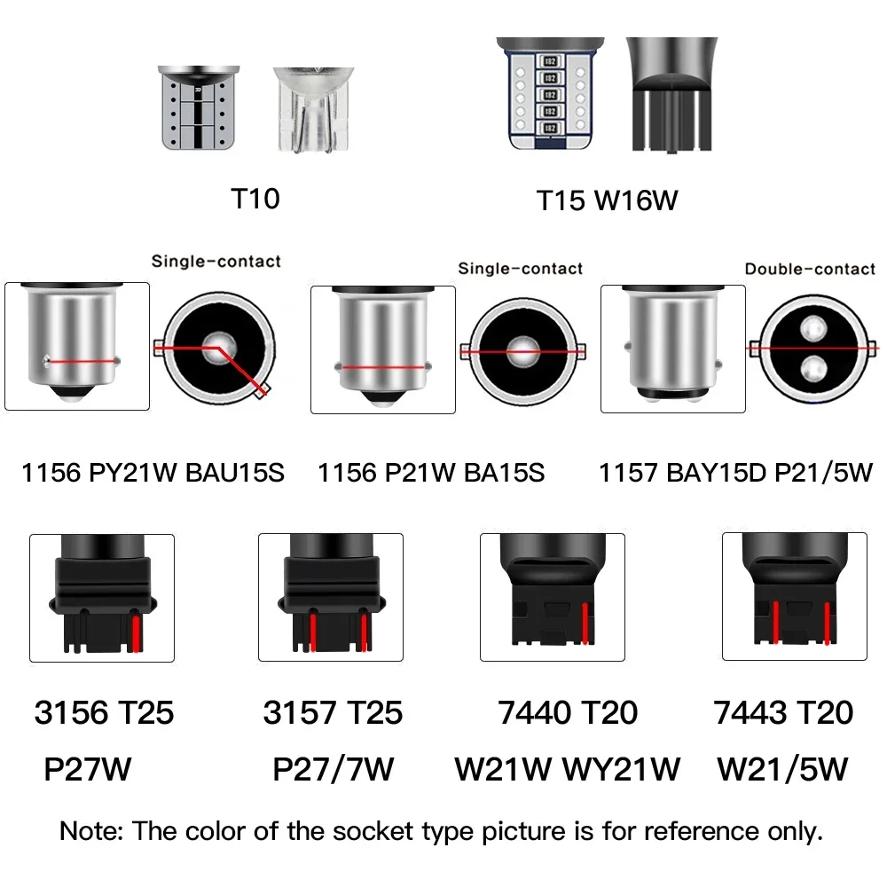 Фото 2 шт 1156 P21W светодиодный BA15S PY21W BAU15S лампочка COB 5SMD 7443 7440 W21W 3157 1157 BAY15D P21/5W для реверсивного поворотного сигнала №2