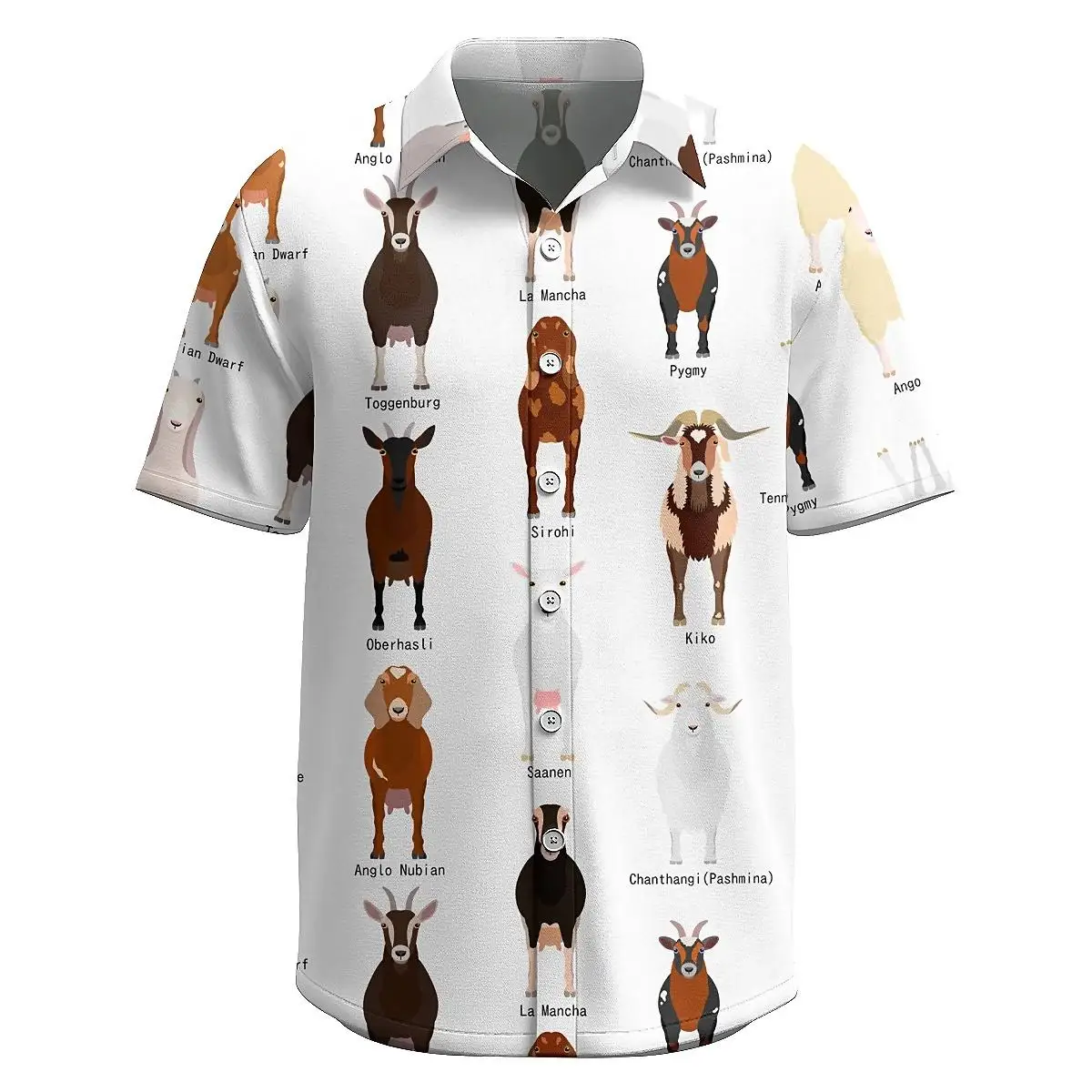 Гавайская рубашка Jumeast Goat с 3D принтом и коротким рукавом зеленый узор полиэстер