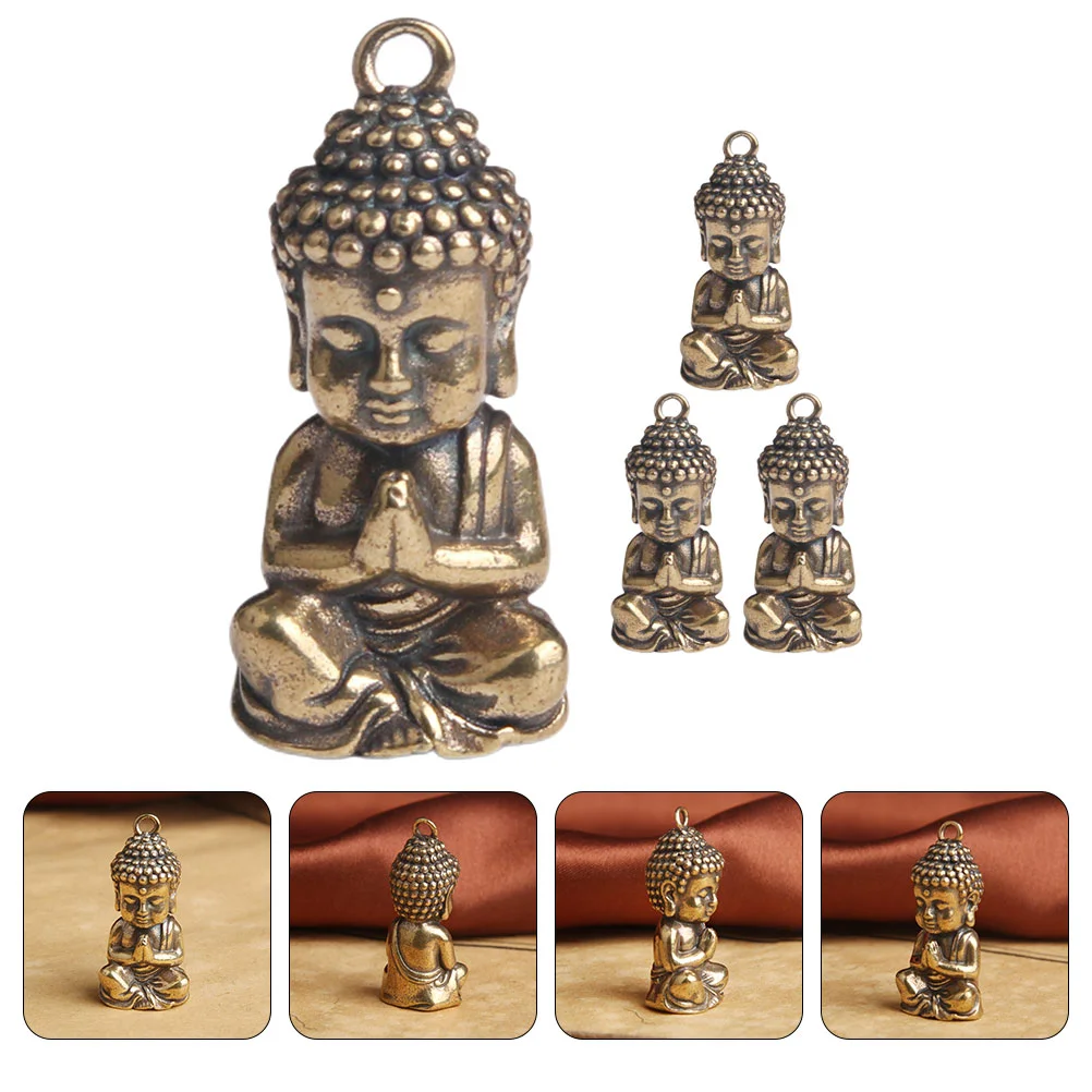 

Buddha Statue DIY Brass Charm Creative Keyring Pendant Pendants Charms Desktop Craft Keychain Vintage Style Necklace Decoration