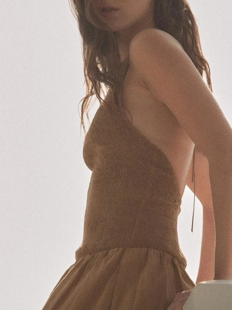 Zaba Женское Сексуальное Эластичное Платье Трапециевидной Формы С Открытой Спиной