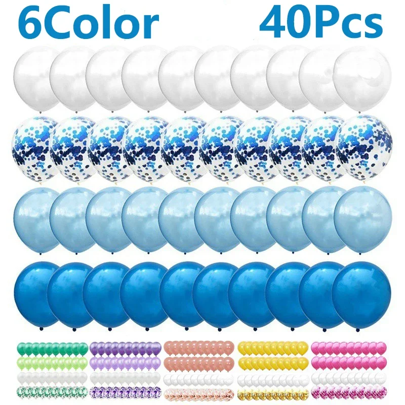 

40Pcs/Set 12inch Mix Blue Rose Gold Confetti Latex Balloon for Birthday Baby Shower Wedding Balloons Party Decorations