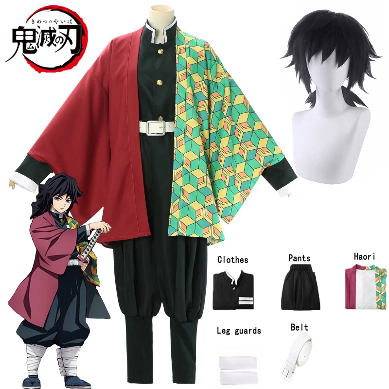 

Косплей-костюм Tomioka Giyuu из аниме «рассекающий демонов», одежда для мужчин, детей и взрослых, кимоно, парик