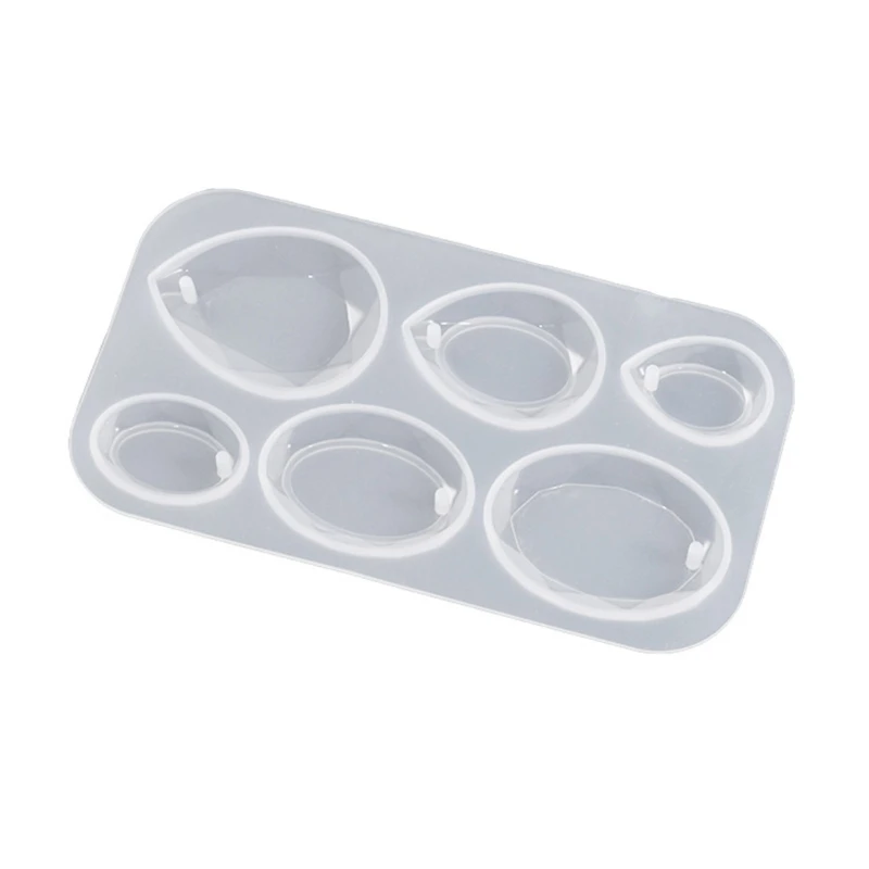 

E0BF Pendant Mold Resin Earrings Mold Silicone Keychain Mold Oval/Water Drop Epoxy Casting Mold for DIY Jewelry Making