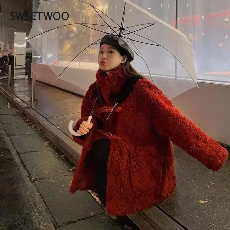 Thicken Warm Teddy Fur Long Winter Coat Jacket Woman Faux Fur Casual Fashion 2020 Lamb Fluffy Loose Outerwear Female Contracted