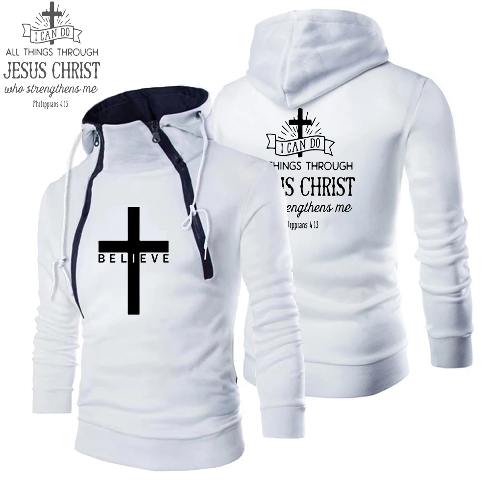 Толстовка мужская с капюшоном и принтом Иисуса модный спортивный пуловер для