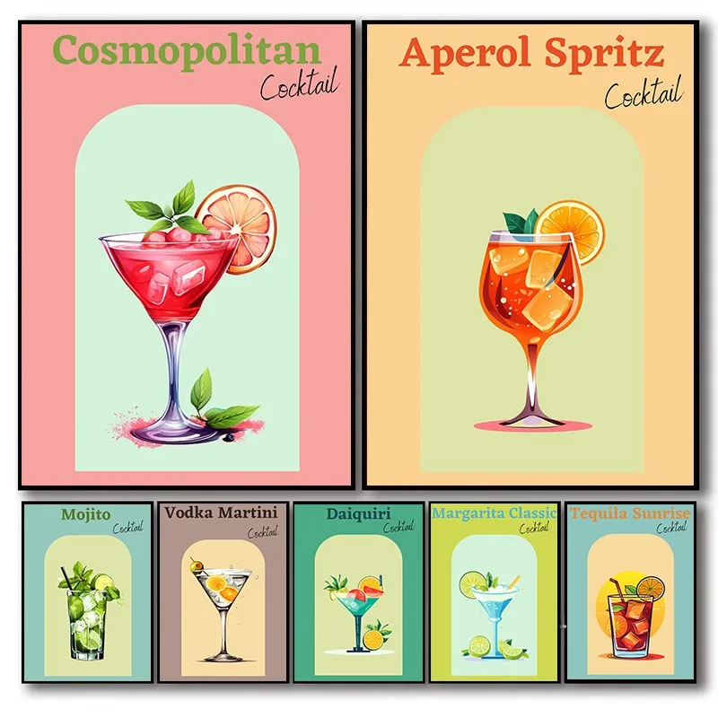 Ретро Классический Коктейль Винтаж Мохито Дакикири Аперол Сприц Текила Восход