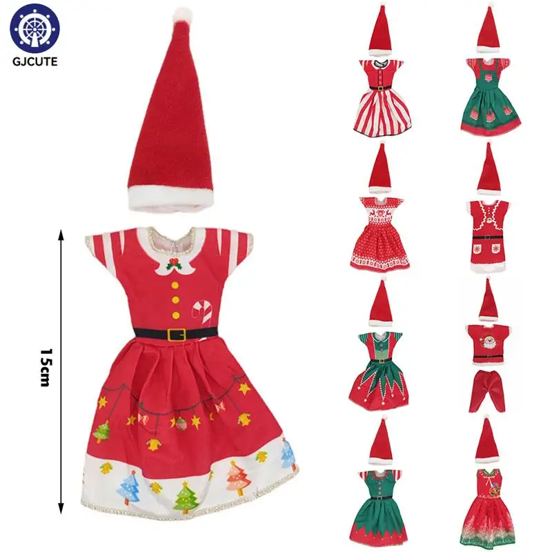 

Christmas Elf Doll Dress Clothes Santa Claus Set For 11.8inch 30Cm Clothing Girl's Birthday Gift Children Christmas Gifts