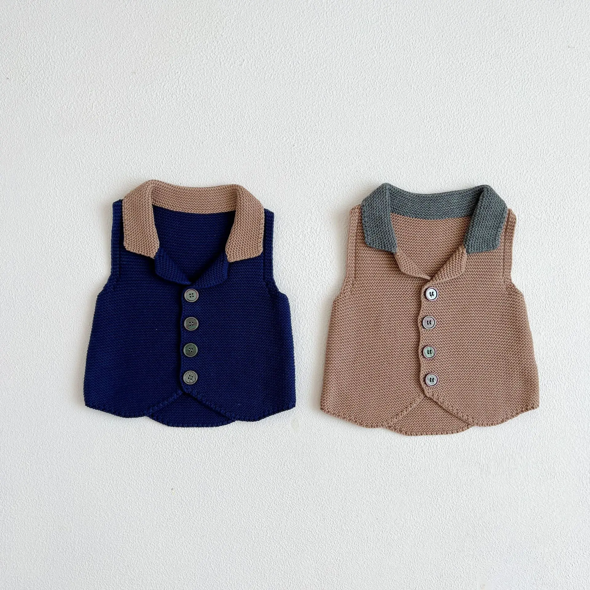 

Осень 2022, Детская верхняя одежда, жилеты, повседневные весенние кардиганы с отложным воротником для девочек, вязаный жилет для девочек, свит...