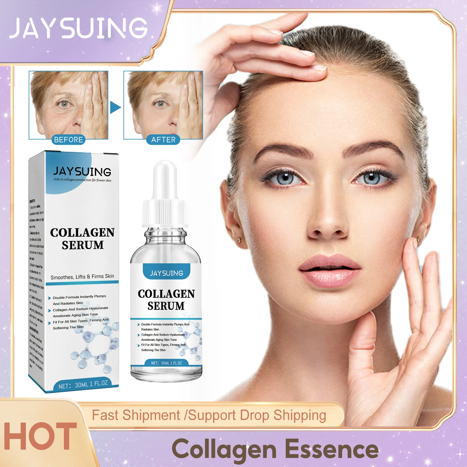 

Collagen Boost Anti Aging Serum Reduce Fine Lines Deeply Nourish Tighten Whiten Moisturizing Smooth Skin Wrinkle Remover Essence