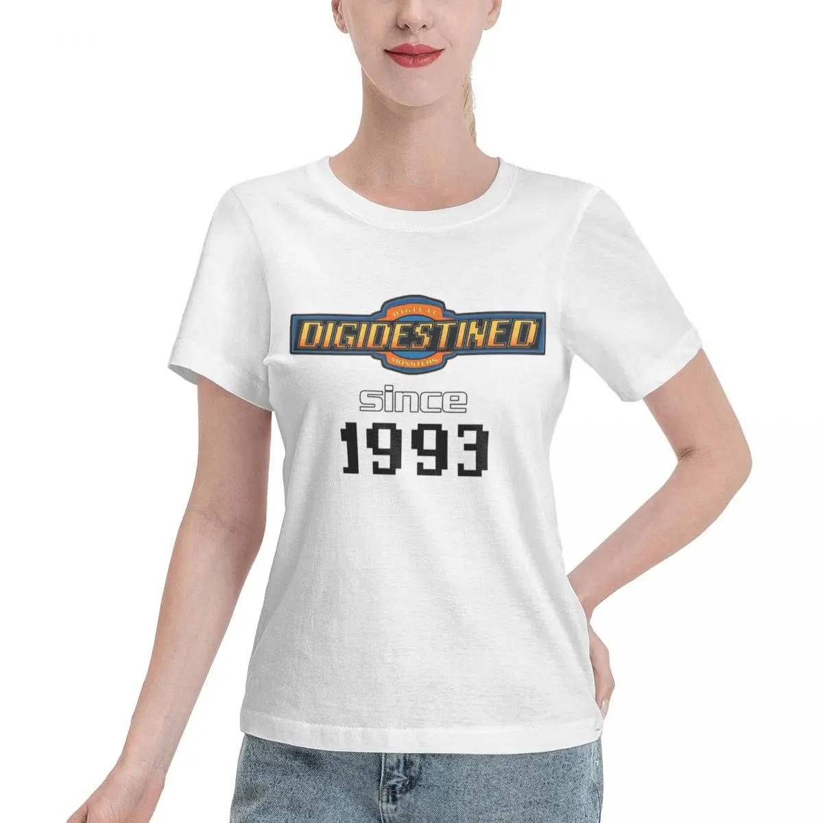 Женская футболка с коротким рукавом цифровые монстры