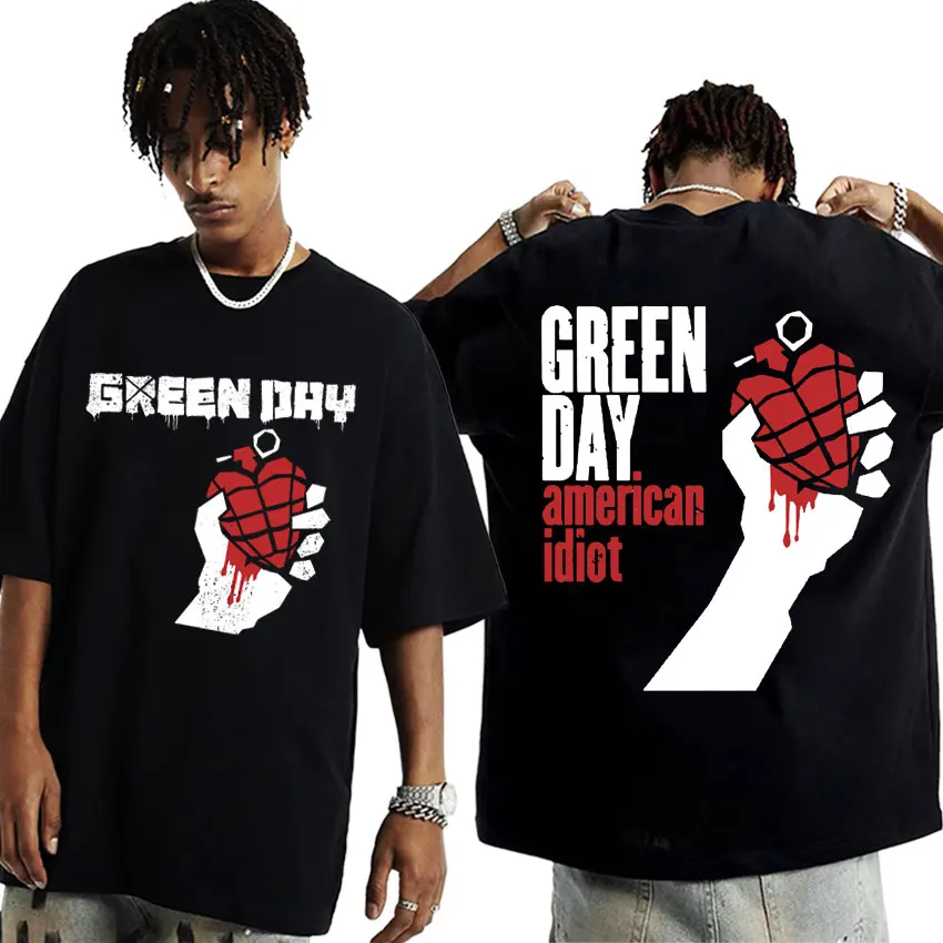 Редкая панк-группа Green Day American Idiot Графическая футболка Мужская Harajuku Хип-хоп