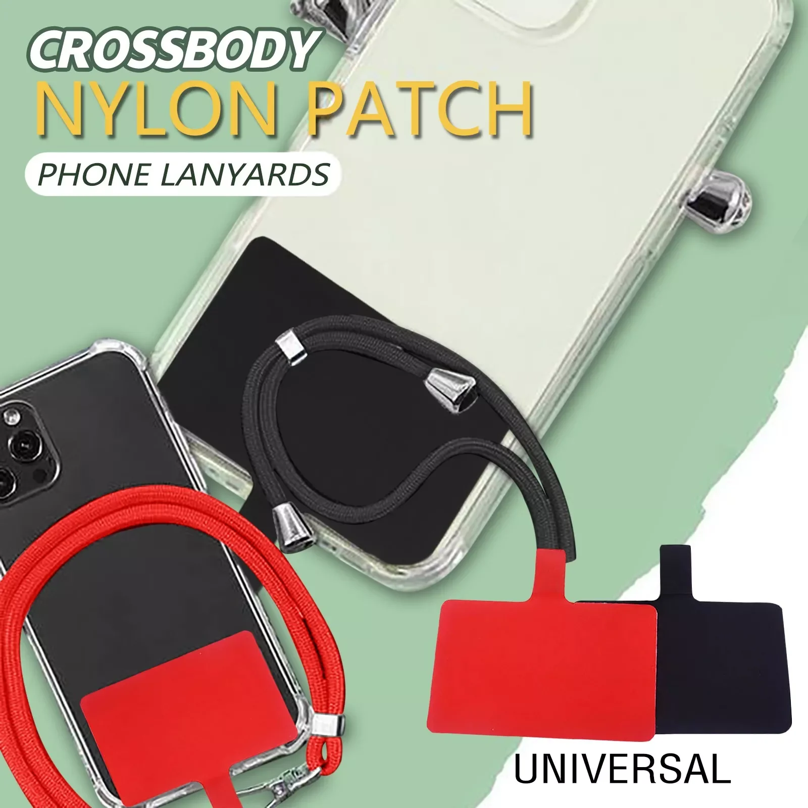

Universal Crossbody Nylon Patch Phone Lanyards Rope Mobile Phone Strap Lanyard Colorful Soft Rope For Cell Phone Hanging Cord