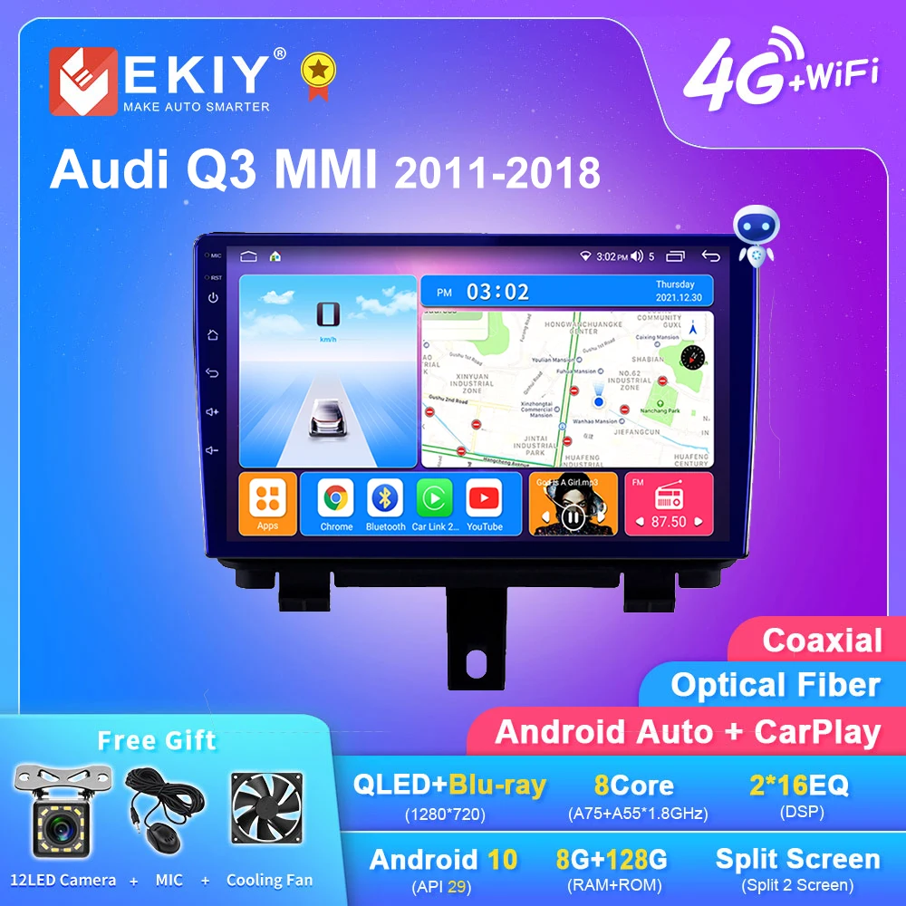 

Автомагнитола EKIY T7 DSP Android для Audi Q3 MMI 2011-2018 стерео автомобильный мультимедийный видеоплеер 2din Carplay GPS Navi магнитофон