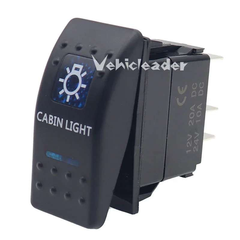

1 шт. 12 В 24 В 5-контактный автомобильный лодка караван кулисные переключатели водонепроницаемый кулисный переключатель двойной синий светодиодный светильник