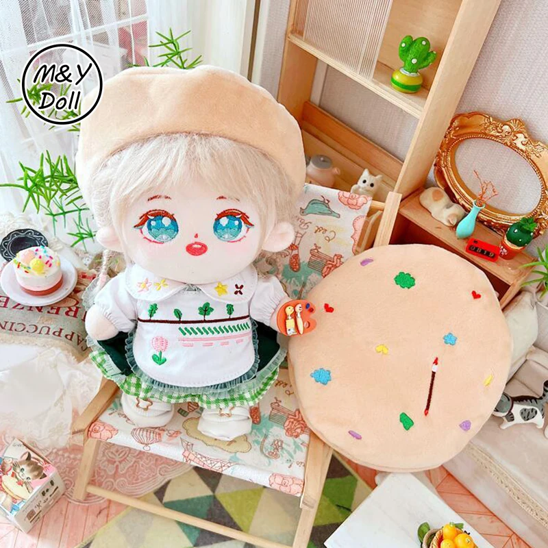 

Idol Doll Clothes 20CM Plush Toys Accessories Green Skirt The Painter Hat LISA JENNIE AESPA TWICE Sana Momo Mina Tzuyu Gifts